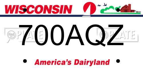 700AQZ Wisconsin License Plate