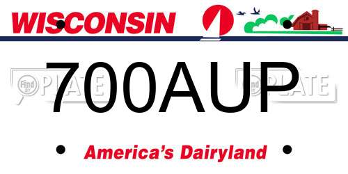 700AUP Wisconsin License Plate