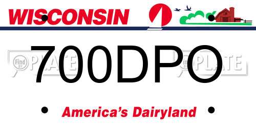 700DPO Wisconsin License Plate