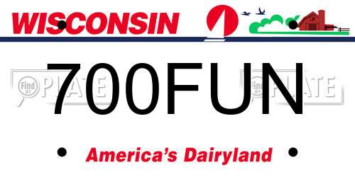 700FUN Wisconsin License Plate