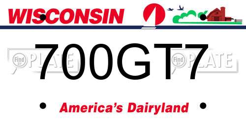 700GT7 Wisconsin License Plate
