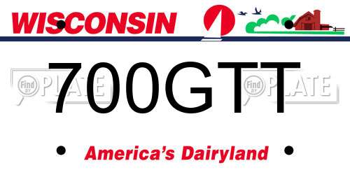 700GTT Wisconsin License Plate