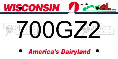 700GZ2 Wisconsin License Plate
