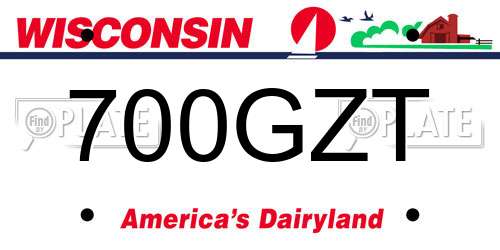 700GZT Wisconsin License Plate