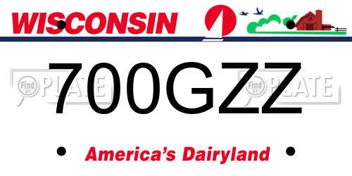 700GZZ Wisconsin License Plate