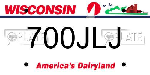 700JLJ Wisconsin License Plate