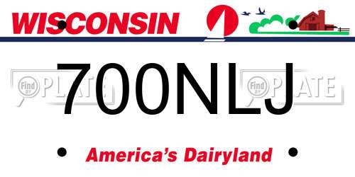 700NLJ Wisconsin License Plate