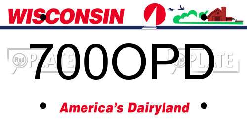 700OPD Wisconsin License Plate