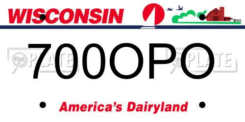 700OPO Wisconsin License Plate