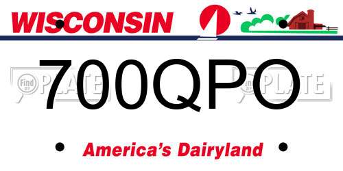 700QPO Wisconsin License Plate