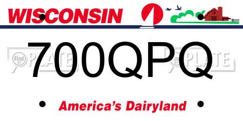 700QPQ Wisconsin License Plate