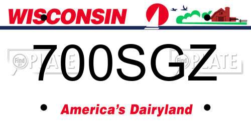 700SGZ Wisconsin License Plate