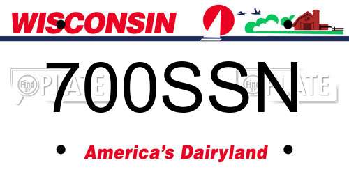 700SSN Wisconsin License Plate
