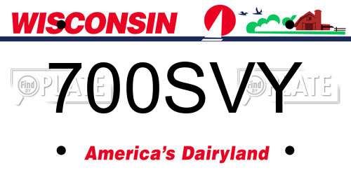700SVY Wisconsin License Plate