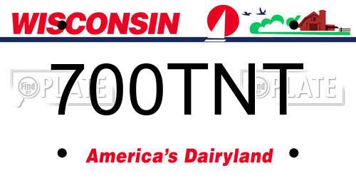 700TNT Wisconsin License Plate