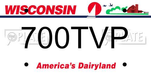 700TVP Wisconsin License Plate