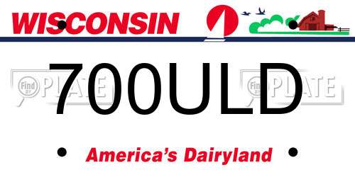 700ULD Wisconsin License Plate