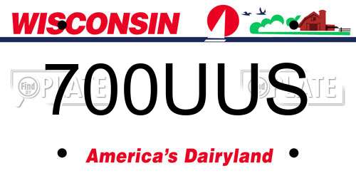 700UUS Wisconsin License Plate