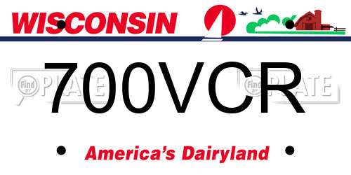 700VCR Wisconsin License Plate