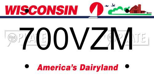 700VZM Wisconsin License Plate