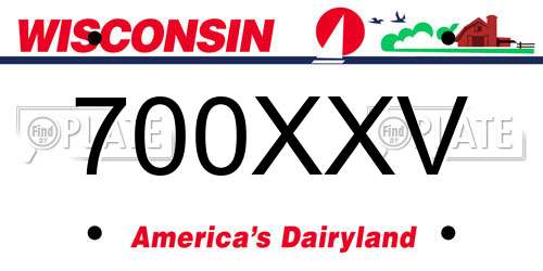 700XXV Wisconsin License Plate