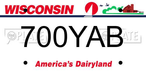 700YAB Wisconsin License Plate