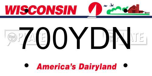 700YDN Wisconsin License Plate