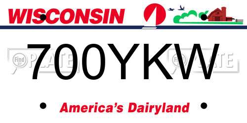 700YKW Wisconsin License Plate