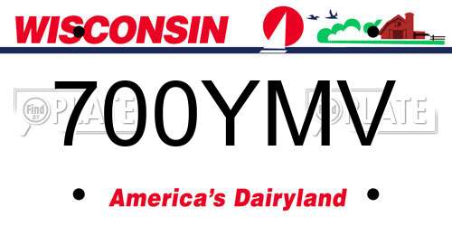 700YMV Wisconsin License Plate