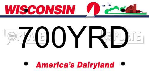 700YRD Wisconsin License Plate
