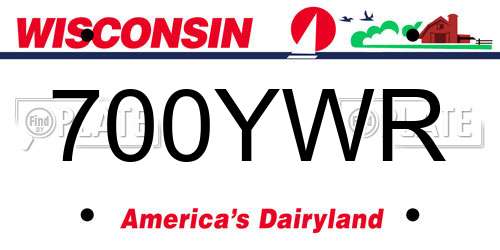 700YWR Wisconsin License Plate