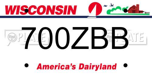 700ZBB Wisconsin License Plate