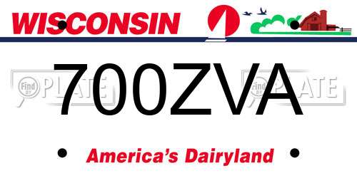 700ZVA Wisconsin License Plate