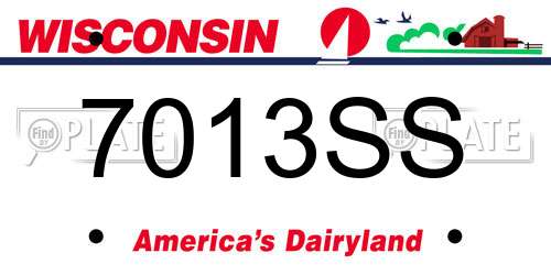 7013SS Wisconsin License Plate