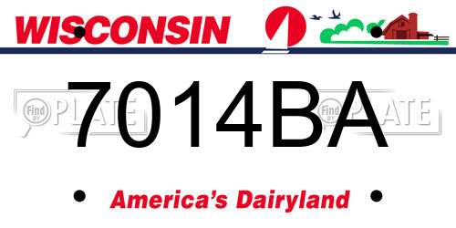 7014BA Wisconsin License Plate