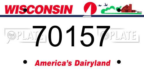 70157 Wisconsin License Plate