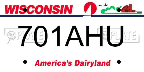 701AHU Wisconsin License Plate