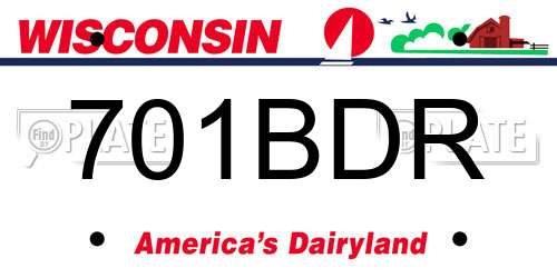 701BDR Wisconsin License Plate