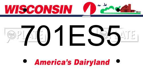 701ES5 Wisconsin License Plate