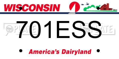 701ESS Wisconsin License Plate