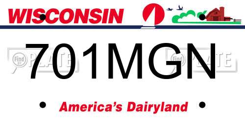 701MGN Wisconsin License Plate