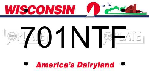 701NTF Wisconsin License Plate