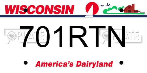 701RTN Wisconsin License Plate