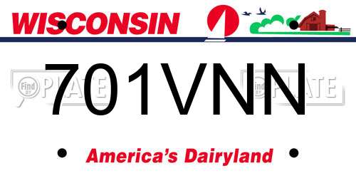 701VNN Wisconsin License Plate