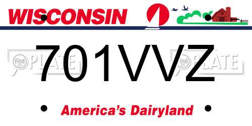 701VVZ Wisconsin License Plate