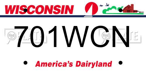 701WCN Wisconsin License Plate