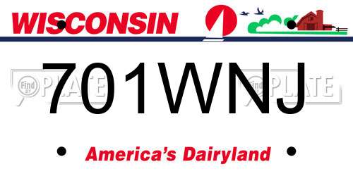 701WNJ Wisconsin License Plate