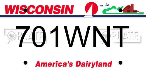 701WNT Wisconsin License Plate