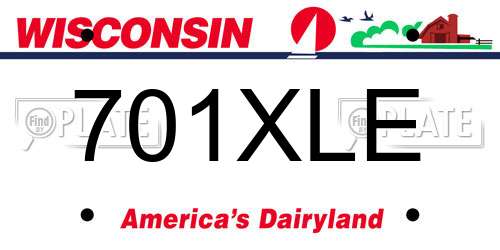 701XLE Wisconsin License Plate