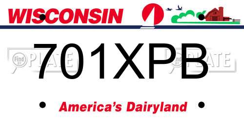 701XPB Wisconsin License Plate